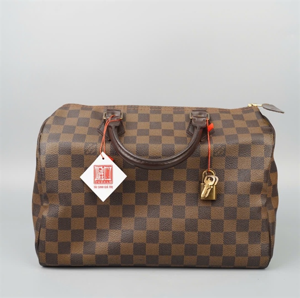 Túi LV Speedy ô vuông nâu có lót form kèm ổ+ chìa sz30 KG+