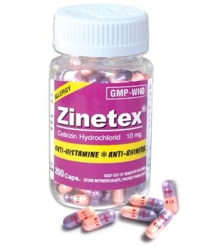 Zinetex cetirizin hcl 10mg usanicpharma (c/200v)