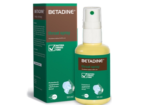 (date cận t9.2026) Xịt họng betadine throat spray mundipharma pharm (c/50ml)