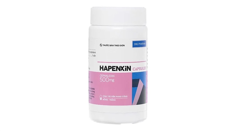 Hapenxin cephalexin capsules 500mg dhg (c/100v) (hồng)