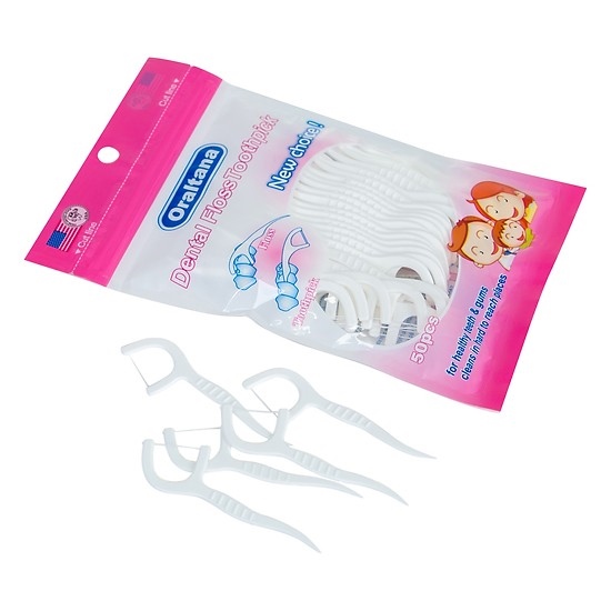 Tăm chỉ nha khoa oraltana (bịch 50 cây) (màu ngẫu nhiên)