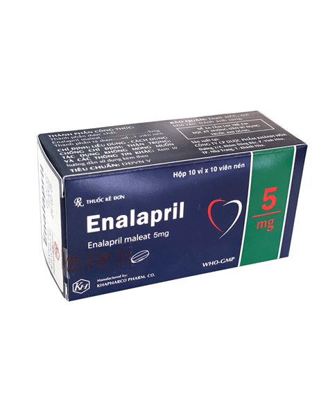 Enalapril 5mg khapharco (h/100v) (vỉ thường)
