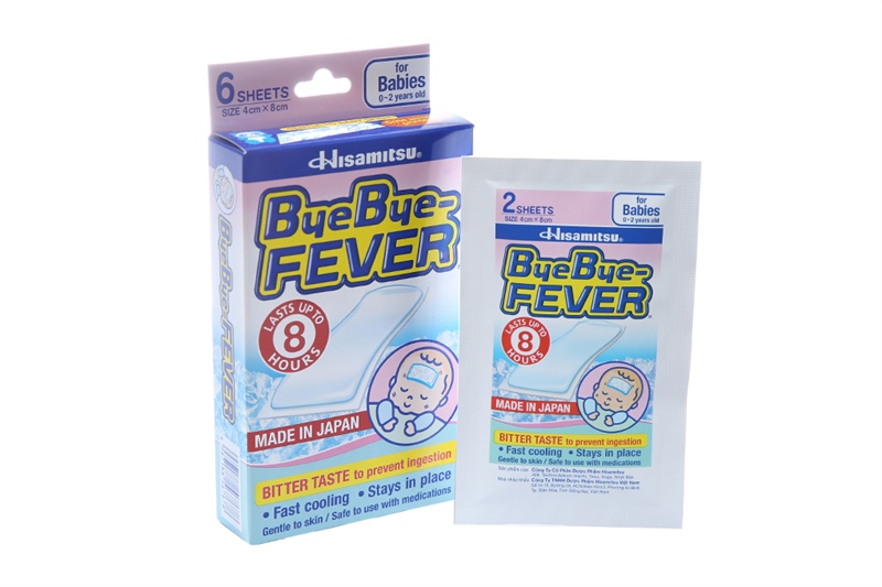 Miếng dán hạ sốt bye bye fever babies hồng hisamitsu (h/3g/2m)