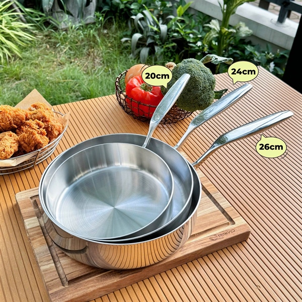 Chảo inox Kaiyo 5 lớp thành đứng