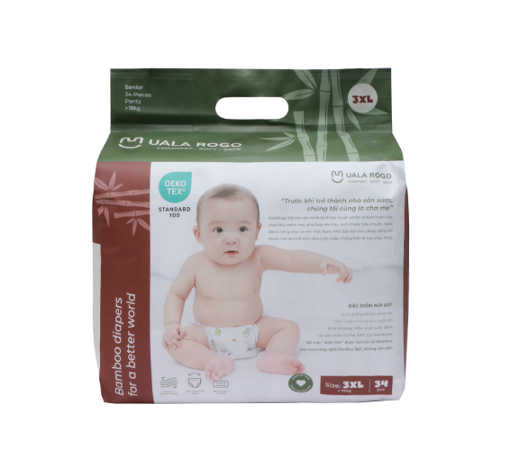 Bỉm Cao Cấp UalaRogo quần 3XL34 (>18kg)