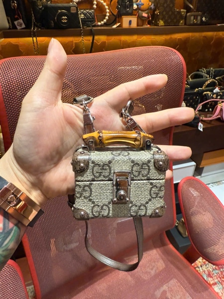 Túi GG màu xám sz mini (PN)+