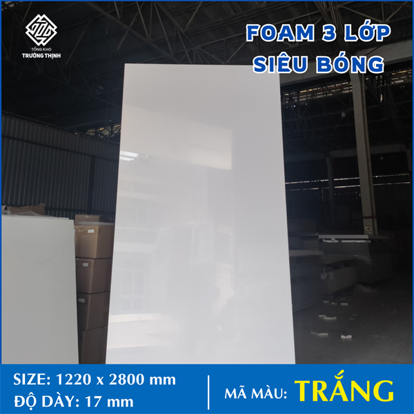 FOAM 3 LỚP SIÊU BÓNG - MÀU SB01 (TRẮNG) - 17MM - 0.6