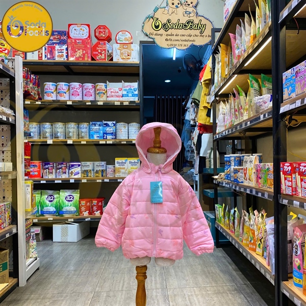 Áo khoác phao trần bông in họa tiết MOMPA - TÍM THAN