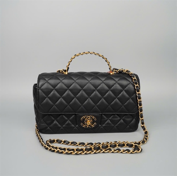 Túi Chanel Handle đen (K67LGENC) sz23 (HC) +