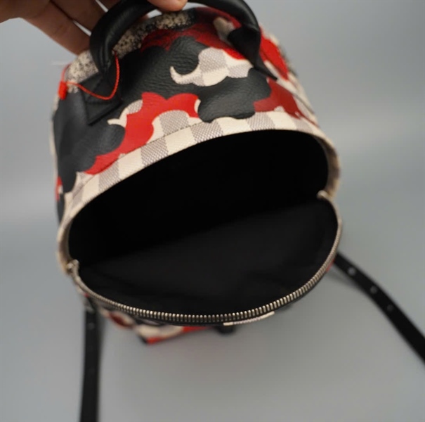 Balo LV ô vuông xám trắng đỏ đen (FL3147) (BMC) KG+