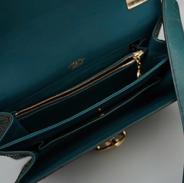 Túi GG da trăn màu xanh (277522525040) sz26 KG+