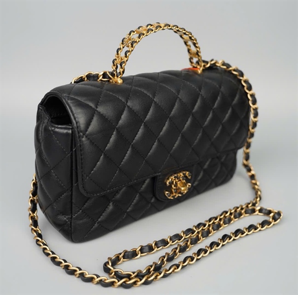 Túi Chanel Handle đen (K67LGENC) sz23 (HC) +