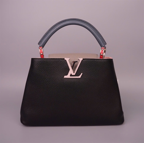 Túi LV Capu đen nắp xám quai xanh sz26 (HC) +