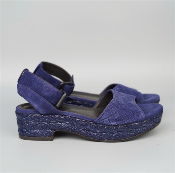 Giày Bottega màu xanh đen sz37.5 cao 5p KG+