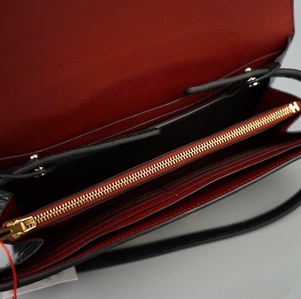 Ví Hermes đen da trăn stamp A - size20 (HC) +