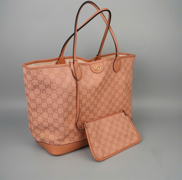 Túi GG Tote hồng kèm ví (527066) sz40 (BMC) KG+