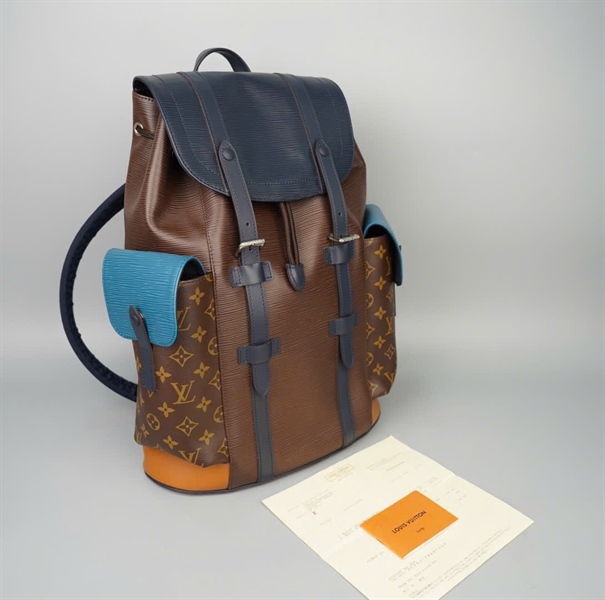 Balo LV nâu nắp xanh (BMC) KG+