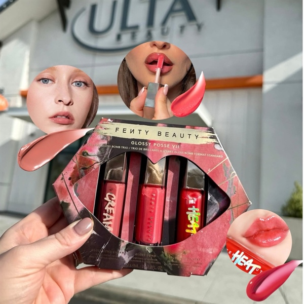 Fenty Beauty Set Son Bóng FeGlossy Posse Vii Full Size Gloss Bomb Trio  x 9ML Fullset