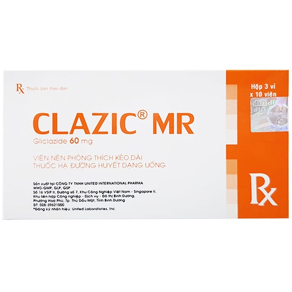 Clazic mr gliclazide 60mg united (h/30v)