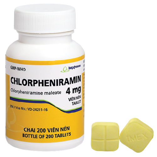 Chlorpheniramin 4mg tablets imexpharm (c/200v)