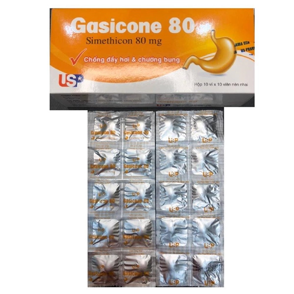 Gasicone simethicon 80mg usp (h/100v)