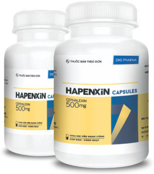 Hapenxin cephalexin capsules 500mg dhg (c/100v) (vàng)