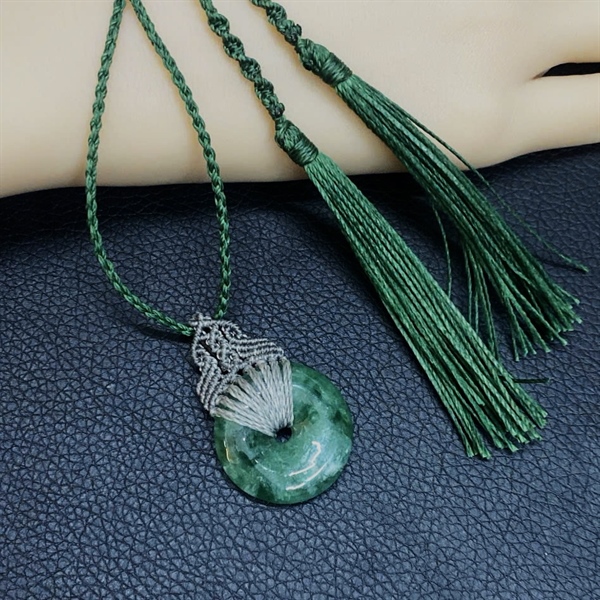 Vòng cổ DIY macrame đồng điếu cẩm thạch