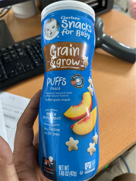 Bánh ăn dặm Gerber cao vị đào non Mỹ 8 tháng+