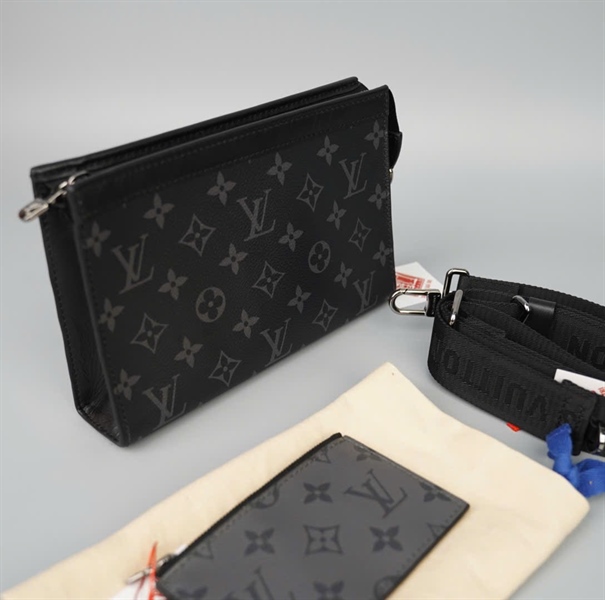 Túi LV Clutch hoa đen kèm ví sz22 (LTB) KG+