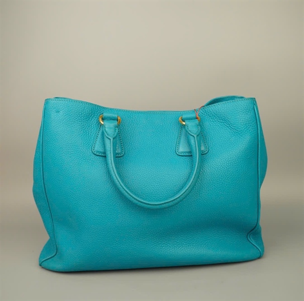 Túi Prada Handle xanh 2 strap kèm tag sz37 (LTB) KG+