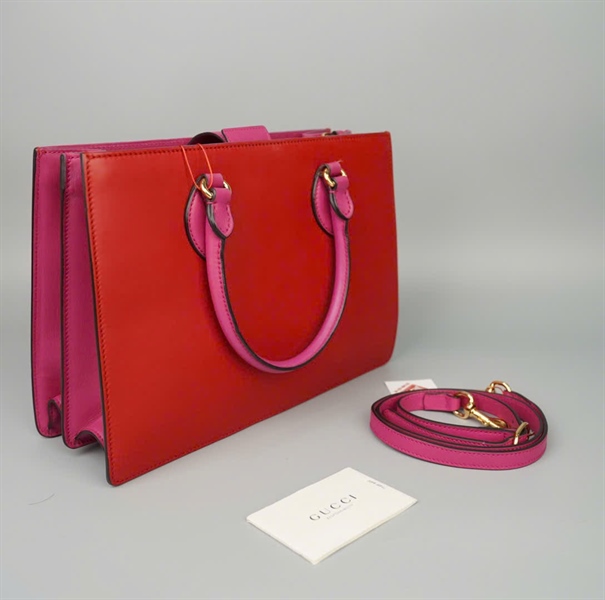 Túi GG Handle đỏ quai hồng (520981) sz31 (LTB) KG+