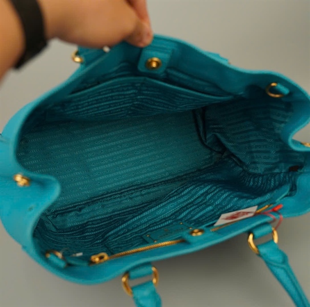 Túi Prada Handle xanh 2 strap kèm tag sz37 (LTB) KG+