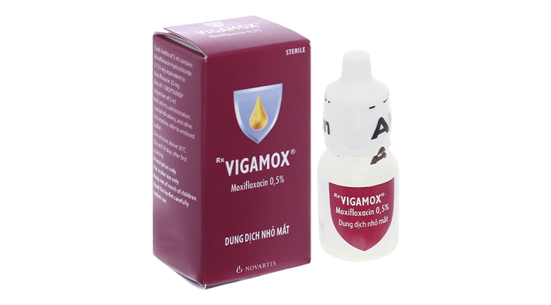 Nhỏ mắt vigamox moxifloxacin 0.5% novartis (c/5ml)