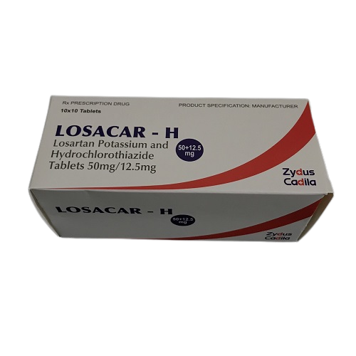 Losacar - h 50mg/12.5mg cadila healthcare ltd (h/100v)