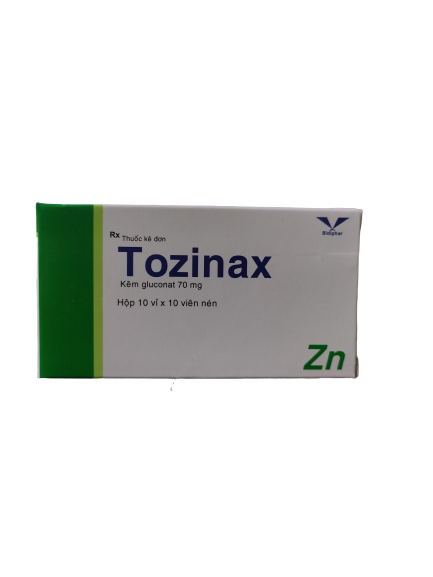 Tozinax kẽm gluconate 70mg bidiphar (h/100v)