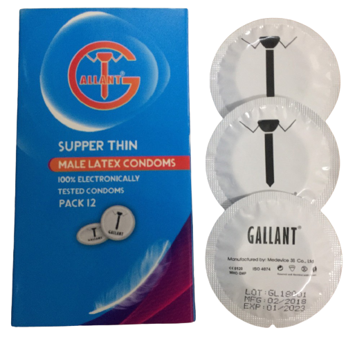 Bao cao su siêu mỏng gallant supper thin medevice (h/12c) (xanh)