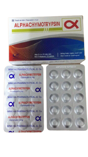 Alphachymotrypsin 4200 minh hải (h/30v) (vỉ nhôm)