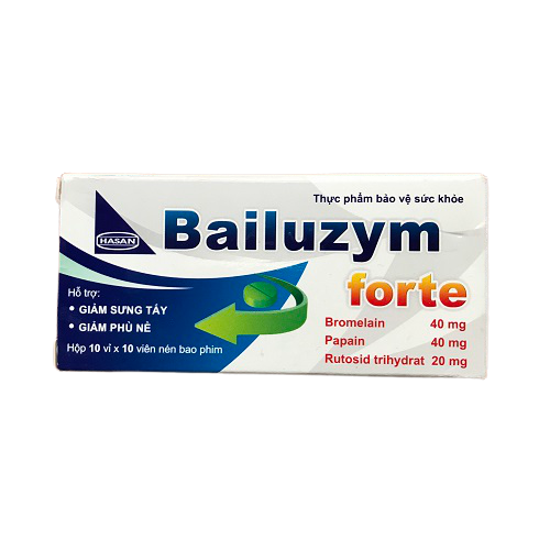 Hỗ trợ giảm phù nề bailuzym forte hasan (h/100v)