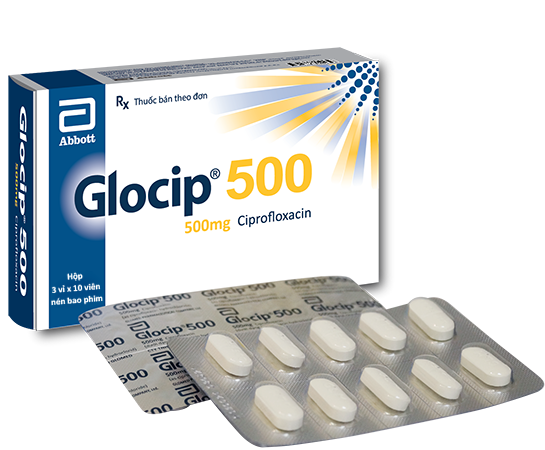 Glocip ciprofloxacin 500mg abbott (hộp/30viên nén)