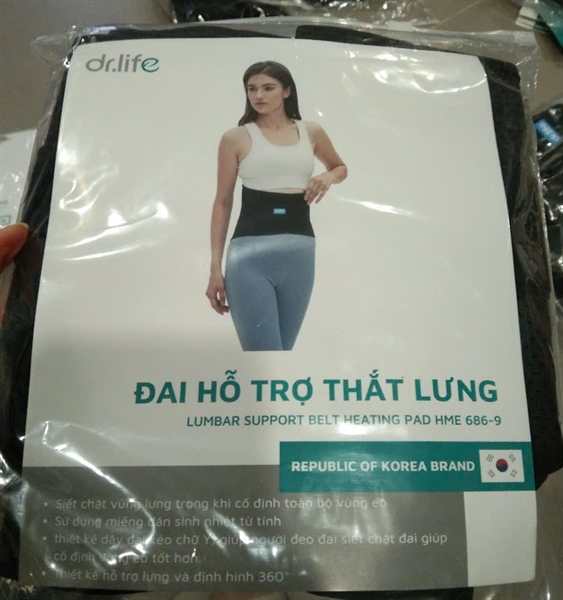 Đai hỗ trợ thắt lưng dùng để phòng ngừa hỗ trợ điều trị vùng eo thắt lưng, thoái hóa cột sống thoát vị đĩa đệm. Model: HME 686-9 cỡ M