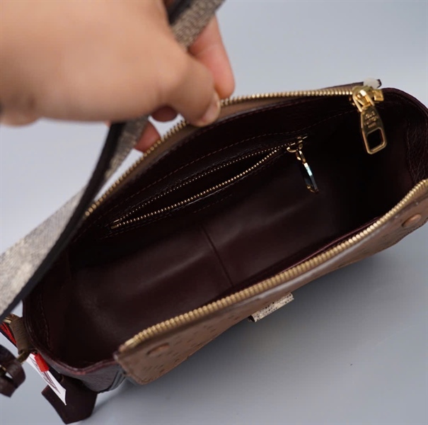 Túi LV hoa nâu nắp da đà điểu sz26 (HC) +