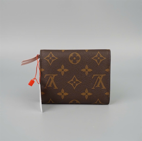 Ví LV hoa nâu nút hồng (LT) KG+