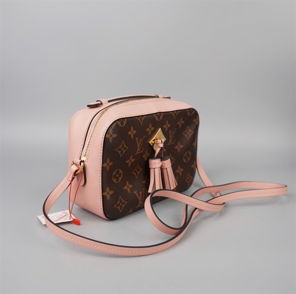 Túi LV hoa nâu viền hồng size 20 (BQ) KG+