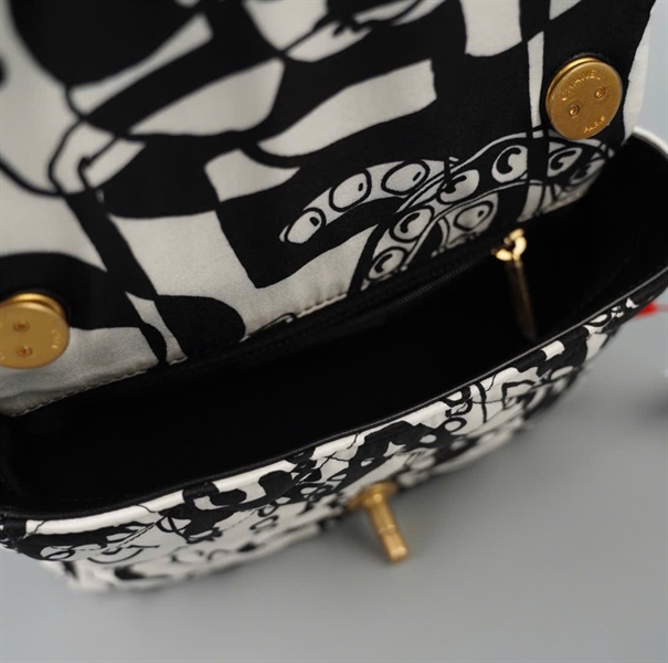 Túi Chanel trắng phối đen (E35PGL7E) sz19 (HC)+