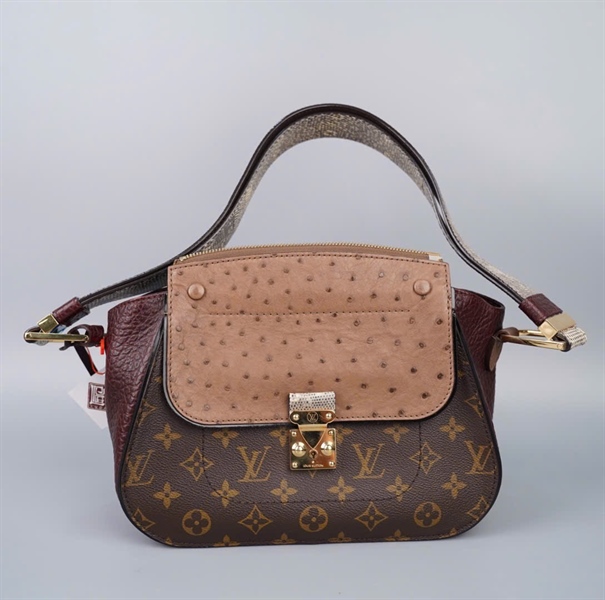 Túi LV hoa nâu nắp da đà điểu sz26 (HC) +