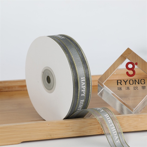 Ruy băng voan kim tuyến, Xám (2,5cmx45m)/ RB5