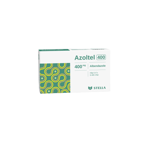 Azoltel 400 stella (hộp/1 viên nhai)