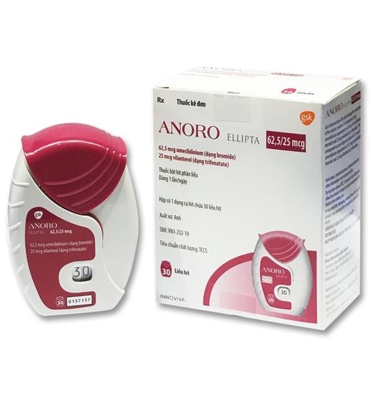 Anoro ellipta 62.5/25mcg gsk (chai/30liều)