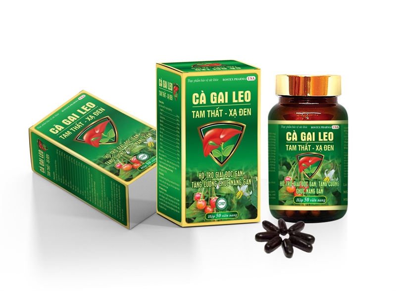 Giải độc gan cà gai leo tam thất xạ đen rostex pharma (c/50v)