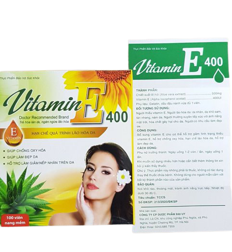 Vitamin e 400 đại uy (hộp/100 viên nang)